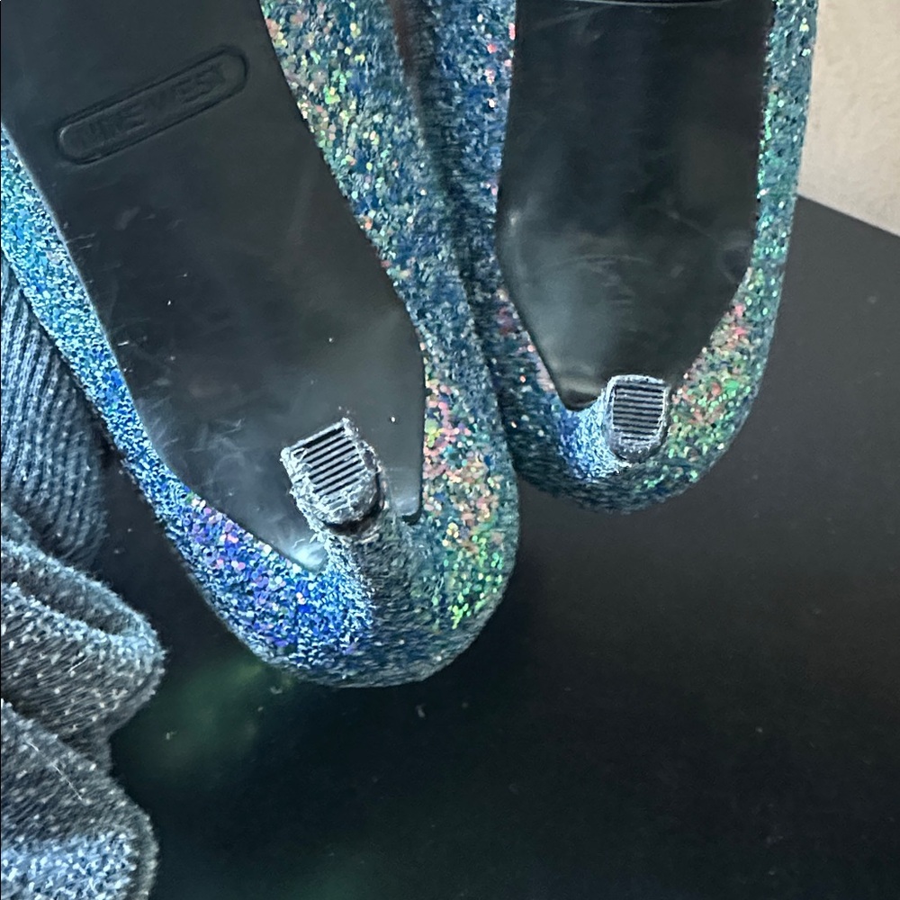 NINE WEST Glittering Blue & Purple Heels - Picture 10 of 12